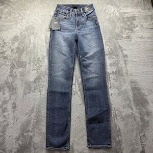 Silver Jeans Avery Straight Jeans Womens 25 Blue High Rise Curvy Fit Stretch Eco